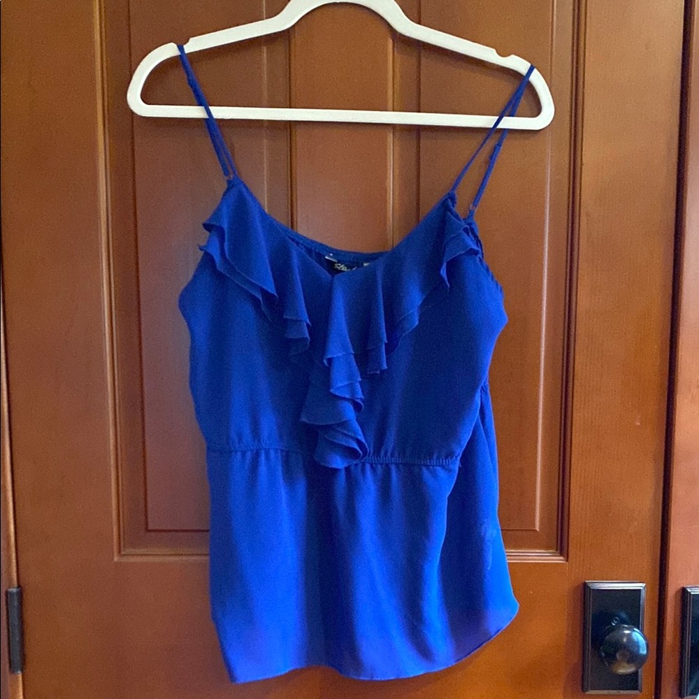 Blue Ruffled Women's Top